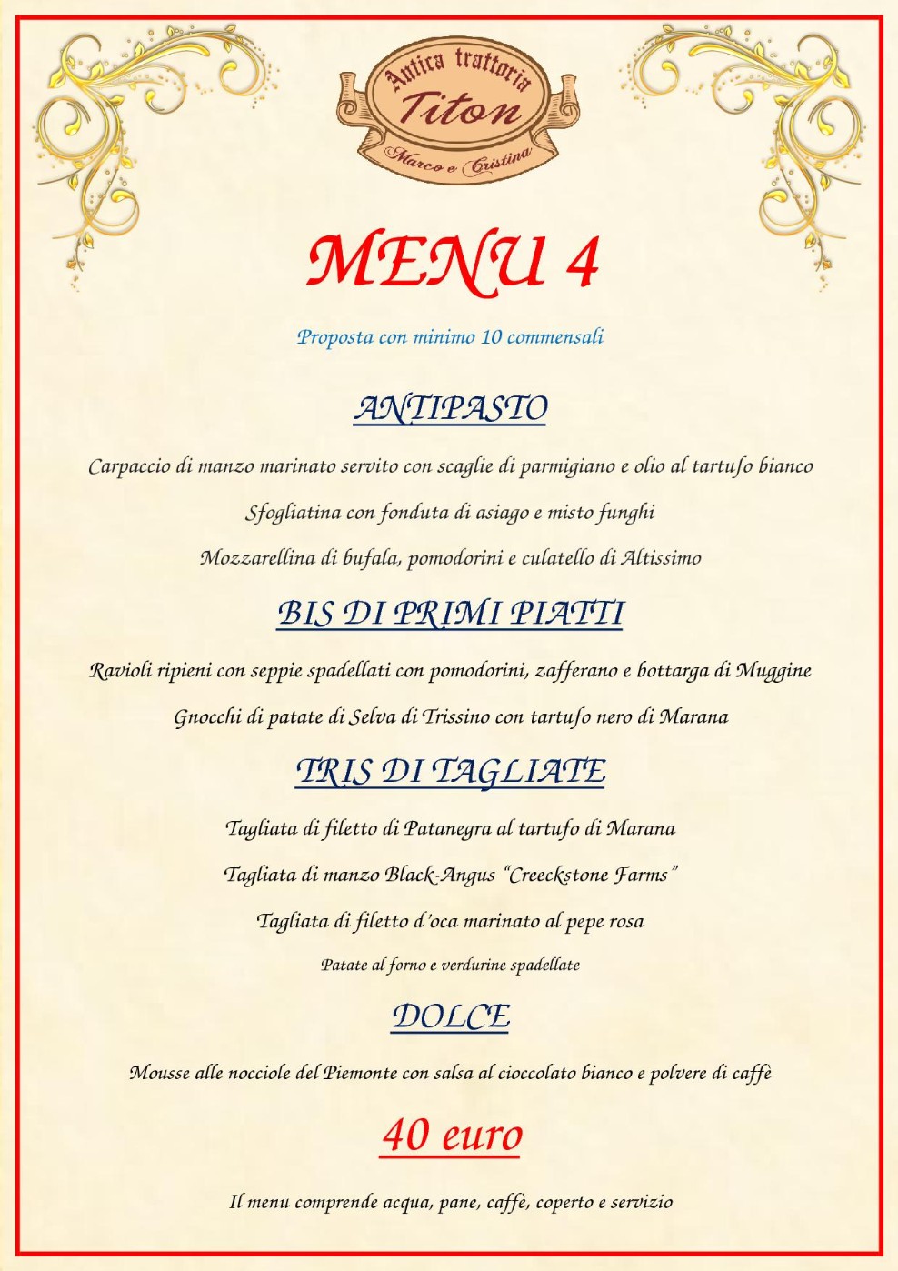 MENU 35 EURO
